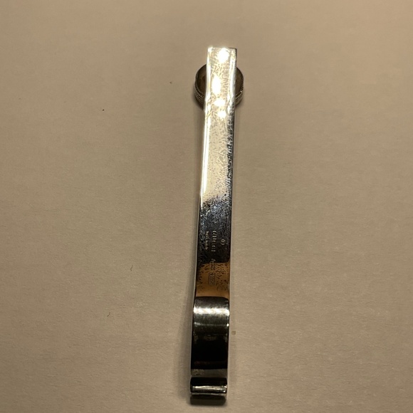 AUTHENTIC GUCCI STERLING SILVER INTERLOCKING G MEN’S TIE BAR - Picture 12 of 14